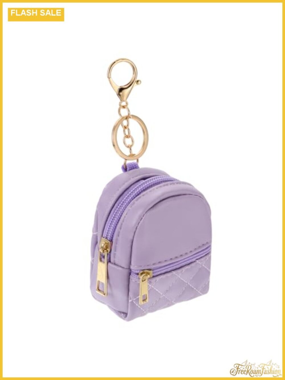 Mini Backpack Keychain Coin Purse PU Leather Lobster Clasp Zipper